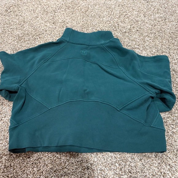 Lululemon 1/2 Zip Scuba Funnel Neck STORM TEAL M/L Gold Zipper - Picture 6 of 6